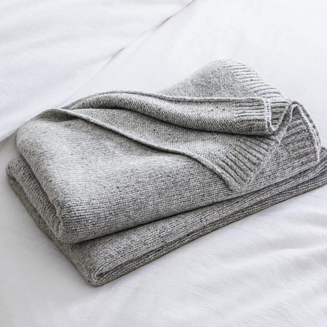 Gray Cozy Sweater Knit Blanket, One Size