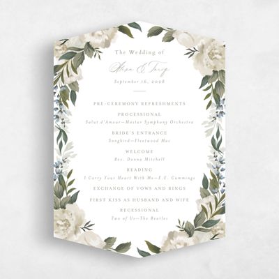 White Diamond Wedding Program - Juniper