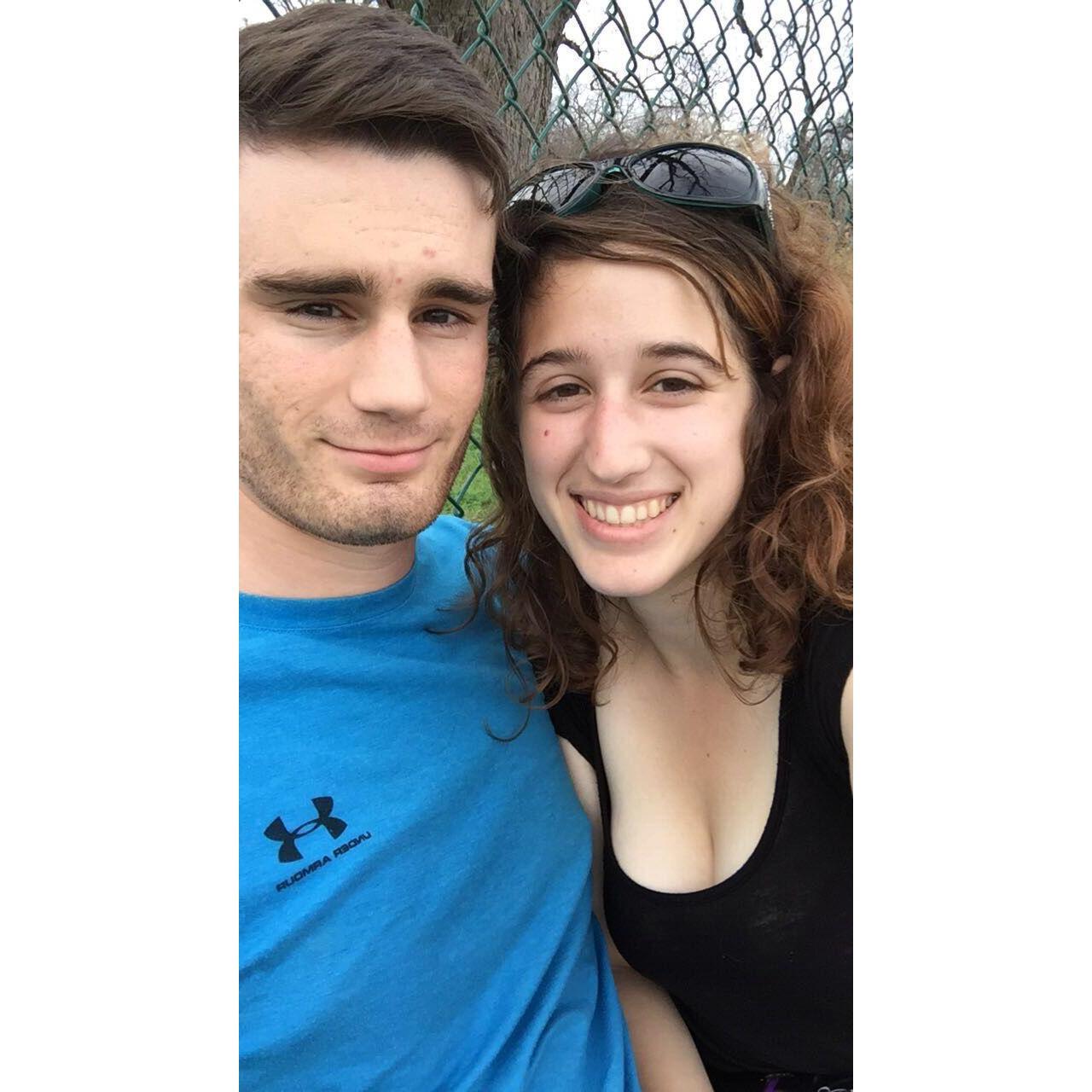 Our first picture together We were at the dog park.