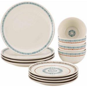 Rachael Ray Cucina Sun Daisy 12-Piece Stoneware Dinnerware Set
