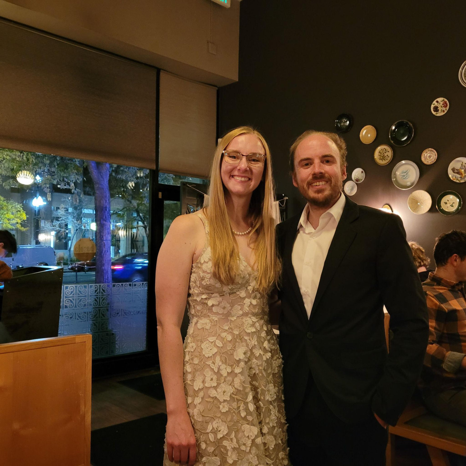 Celebrating our marriage at Eva