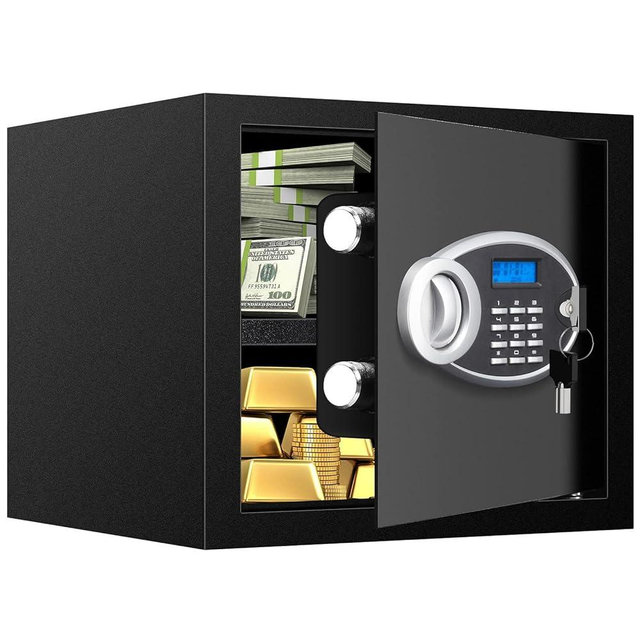 1.6 Cuft Fire proof Safes for HOME USE, Anti-Theft Digital Personal Security Safety Box with Electronic Keypad and Spare Keys, Home Safes Fireproof Waterproof for Money Medicine Document Valuables