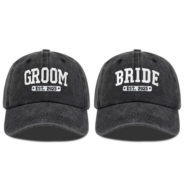 Bride and Groom Hats for Wedding Gifts, Engagement Anniversary Honeymoon Gifts for Newlyweds Couples Baseball Cap