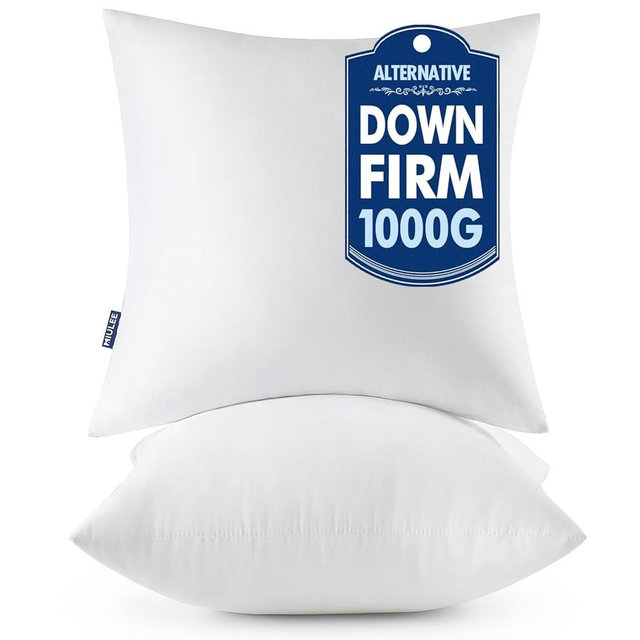 MIULEE Throw Pillows Inserts, Pack of 2 28x28 Inch 100% Virgin Fiber Filling Bed Couch Pillows