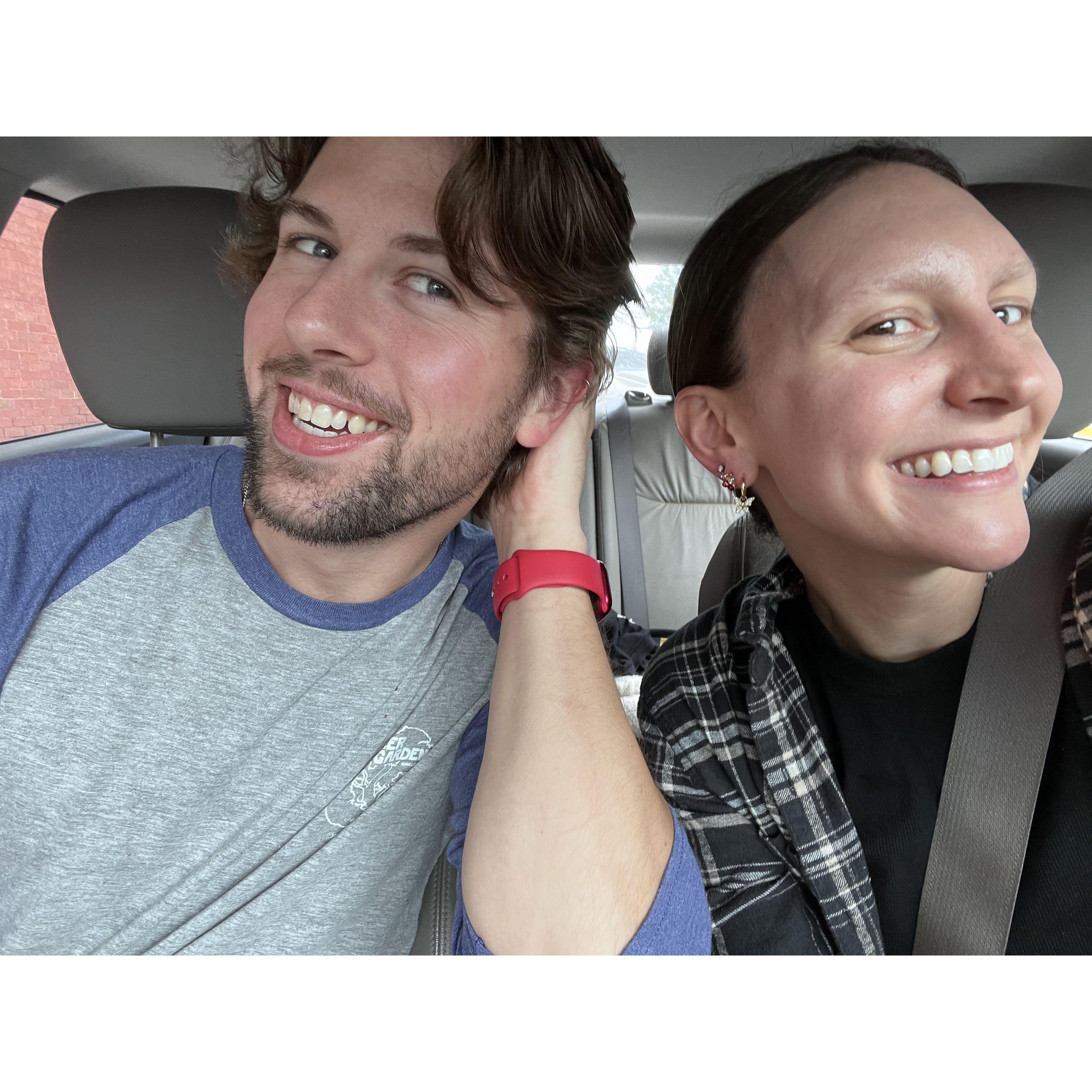 Getting our ears pierced together in the middle of nowhere WV.