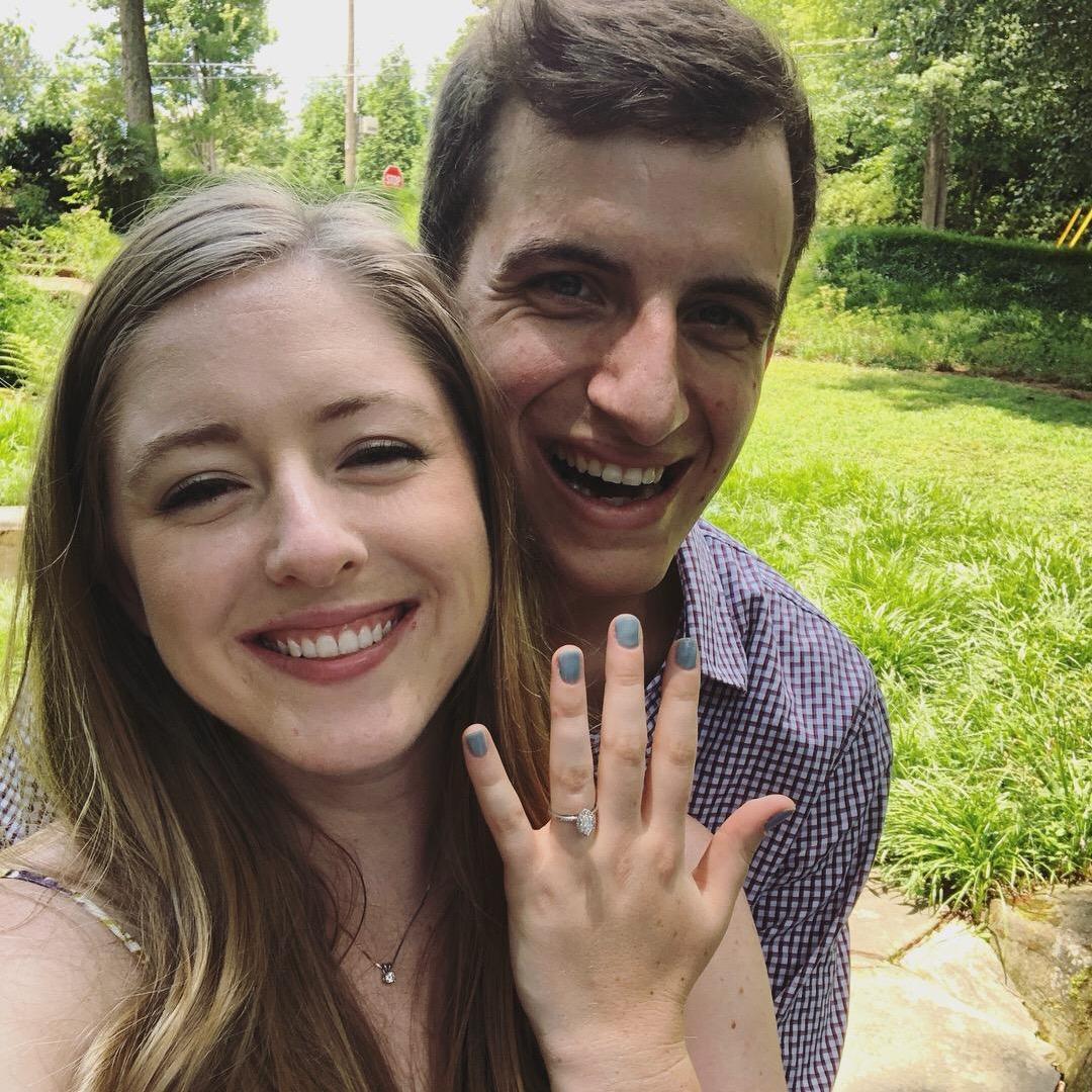Just moments after he proposed!