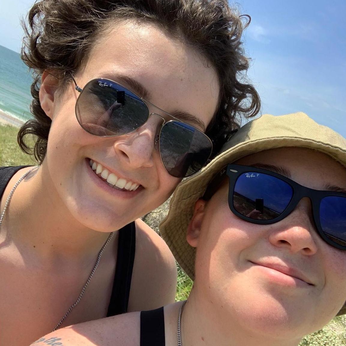 This was taken shortly after I, Bri, proposed on Shackleford Island.