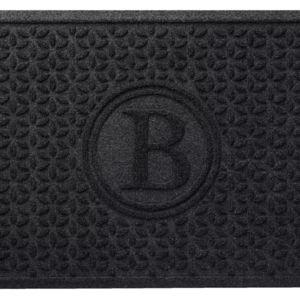 Heavyweight Recycled Waterhog Doormat, Blooming Circles, (Black, "G")