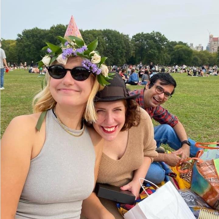 Joanna, Emma’s youngest sister, Emma, and Mil to celebrate Joanna’s birthday in Central Park
