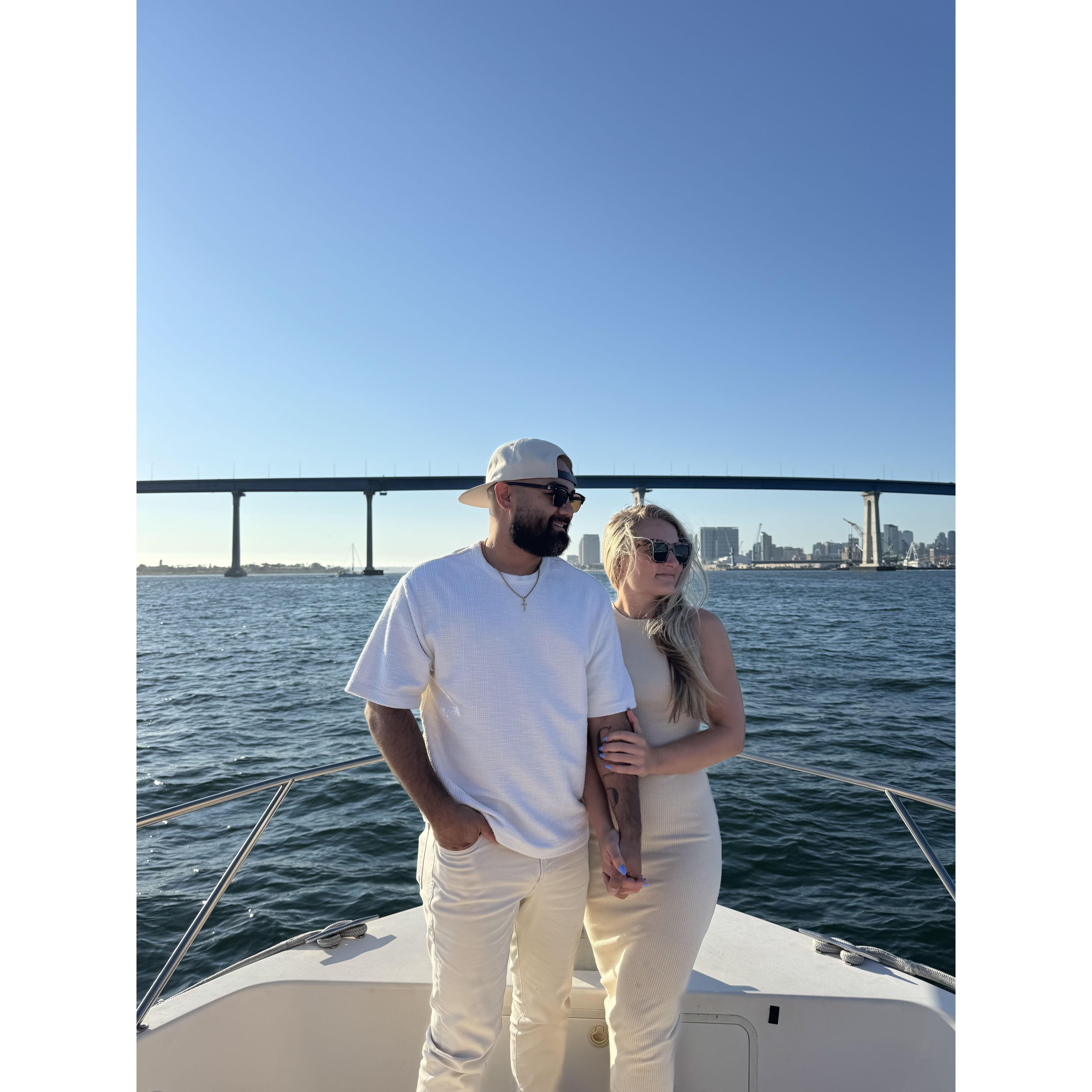 Here we were celebrating our friend's going away party on a yacht! There's Coronado Bridge!