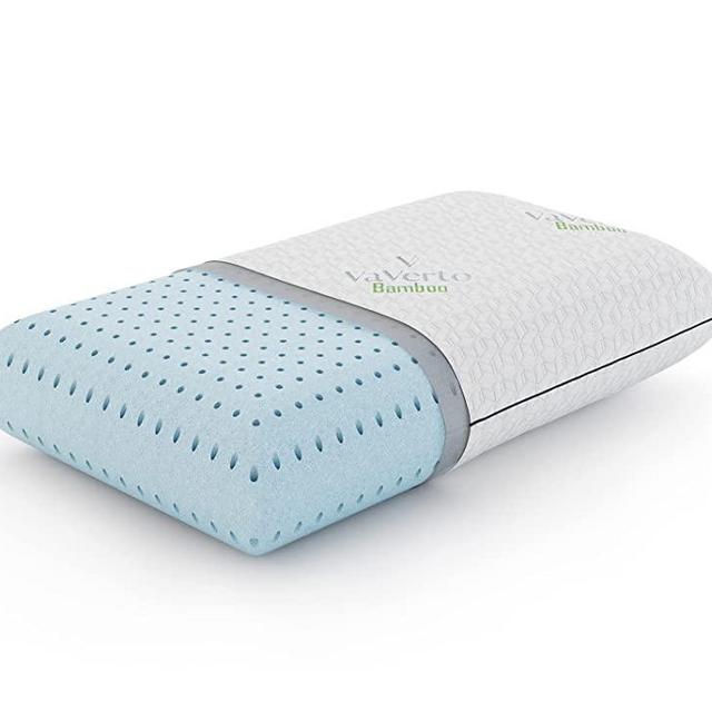 Vaverto Gel Memory Foam Pillow -Standard Size - Ventilated, Premium Bed Pillow with Washable and Bamboo Pillow Cover, Cooling, Orthopedic Sleeping, Side and Back Sleepers - Dorm Room Essentials