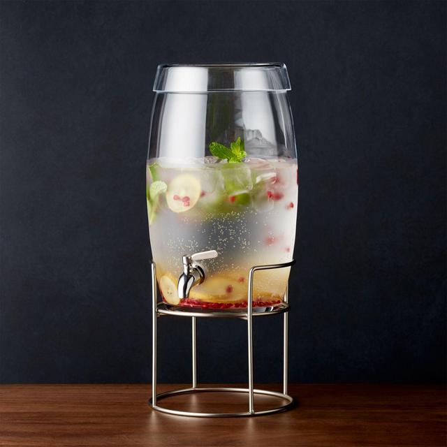 Oregon Glass Drink Dispenser with Silver Stand