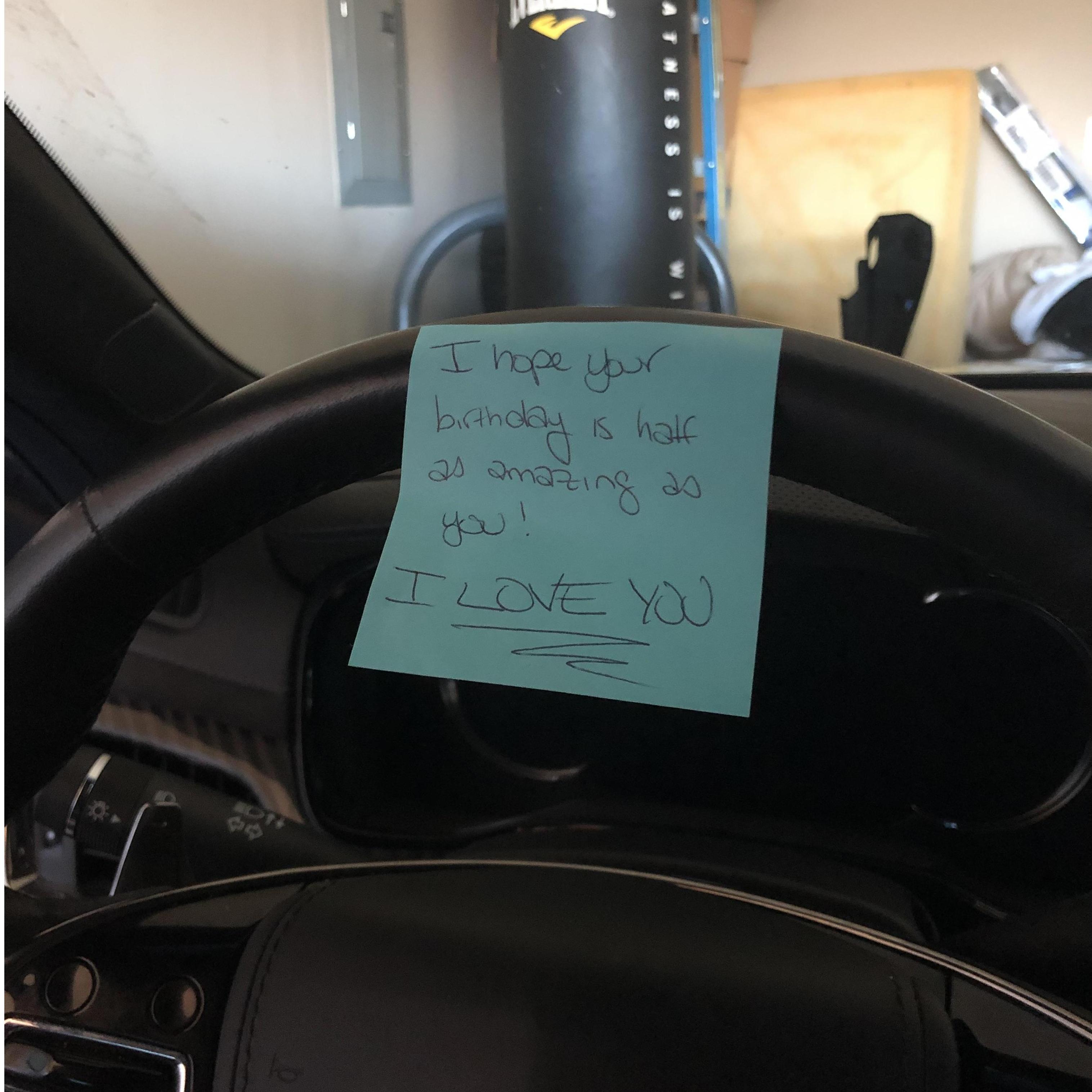 A love note for Ernest's birthday