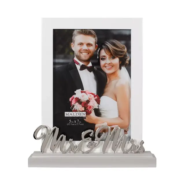 "Mr. & Mrs." 5-Inch x 7-Inch Platform Picture Frame