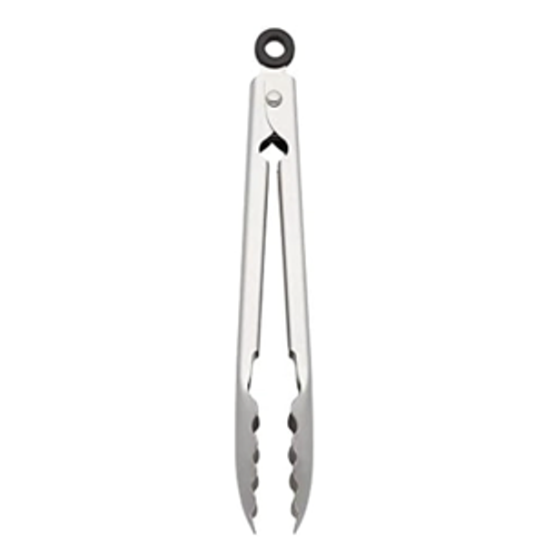 KitchenAid Gourmet Stainless Steel Serving Tongs with Hang Hook and Secure Closing Lock, 9 Inch, Stainless Steel