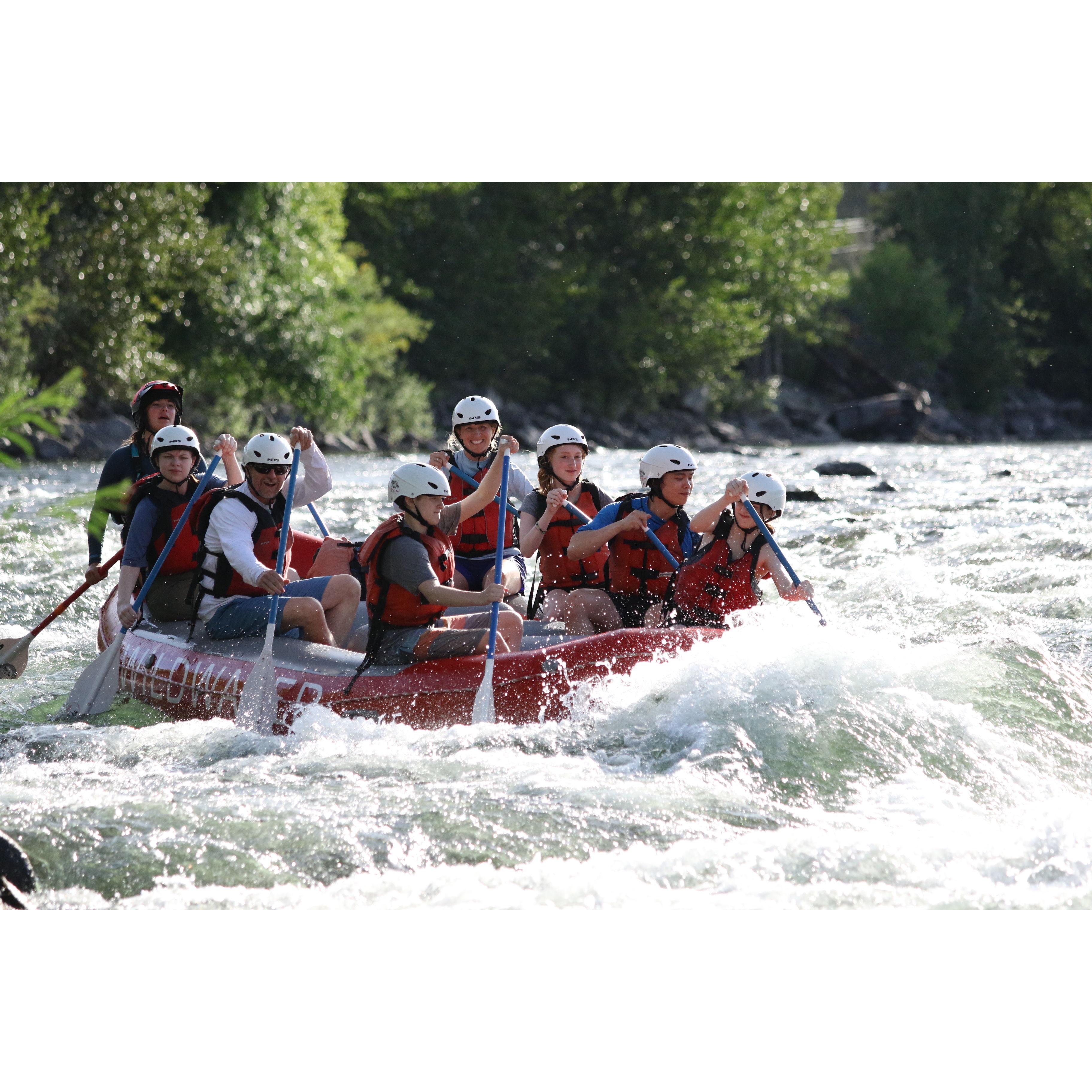 Family river rafting trip