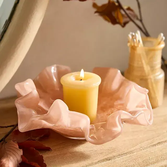 Ruffled Glass Votive Holder