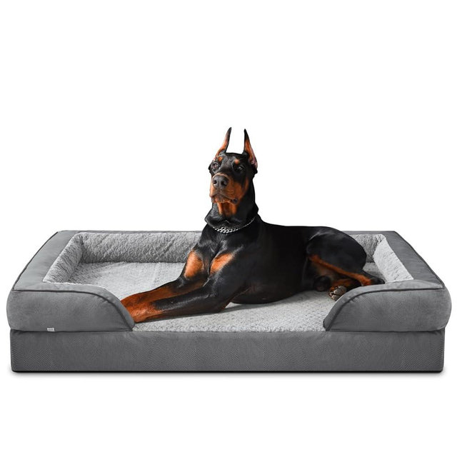 INVENHO Orthopedic Extra Large Dog Bed, XXL Waterproof Dog Sofa, Egg-Crate Foam Couch with Washable Removable Cover, Waterproof Lining and Nonskid Bottom