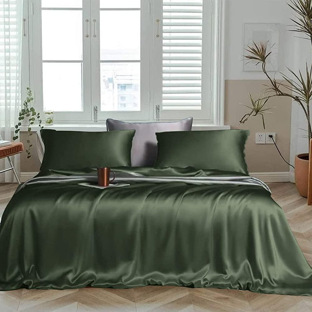 Linenwalas 100% Cooling Bamboo Sheets Set 4PC- King Size 1800 Thread Count Soft Bed Sheets,16 Inch Deep Pocket,Super Breathable,Comfortable and Pilling Resistant(King, Avocado Christmas Green)