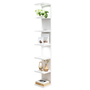 Fixwal 7 Tier Wall Mounted Shelf Unit White Floating Shelves with LED Lights Lack Wall Shelf for Home Decor Organizer Display