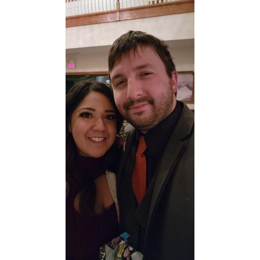 Snapping a selfie at Chris and Brandi's wedding