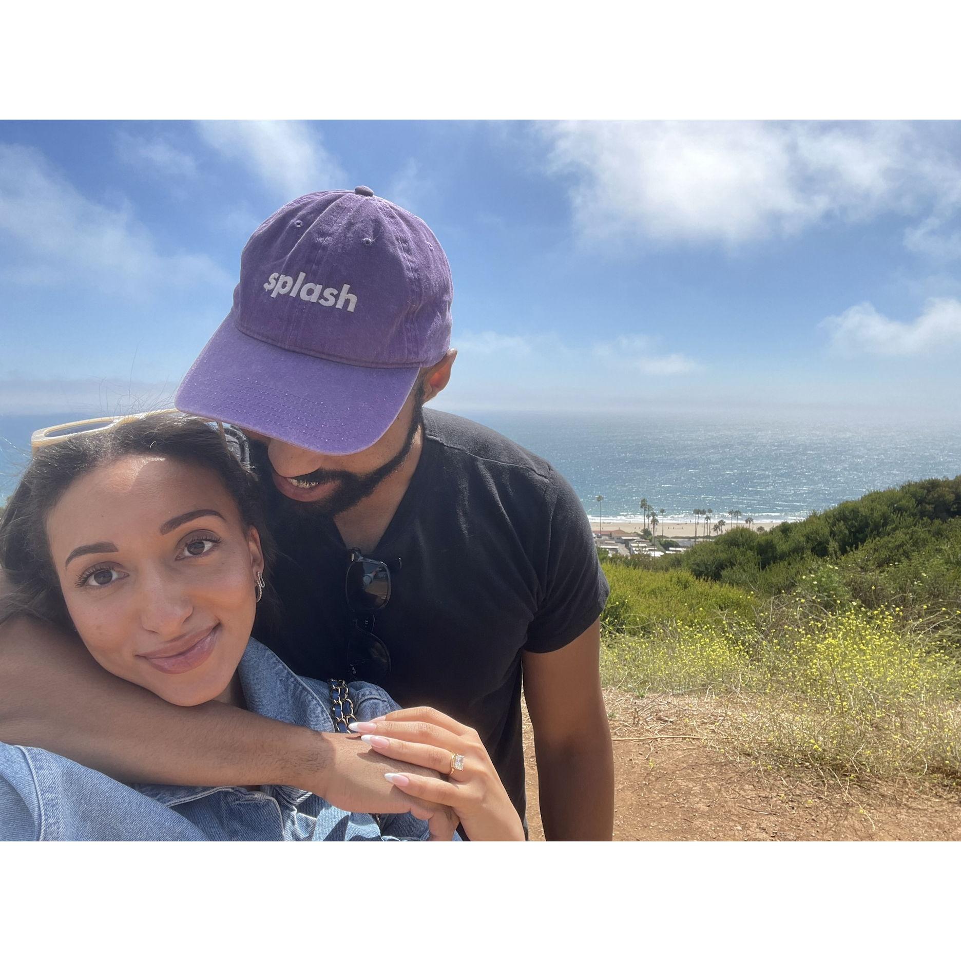 Moments after Gabe proposed!