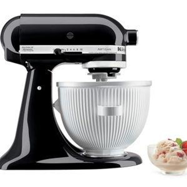 KitchenAid Ice Cream Maker Attachment for Stand Mixer, 2 Quart, KSMICM, White