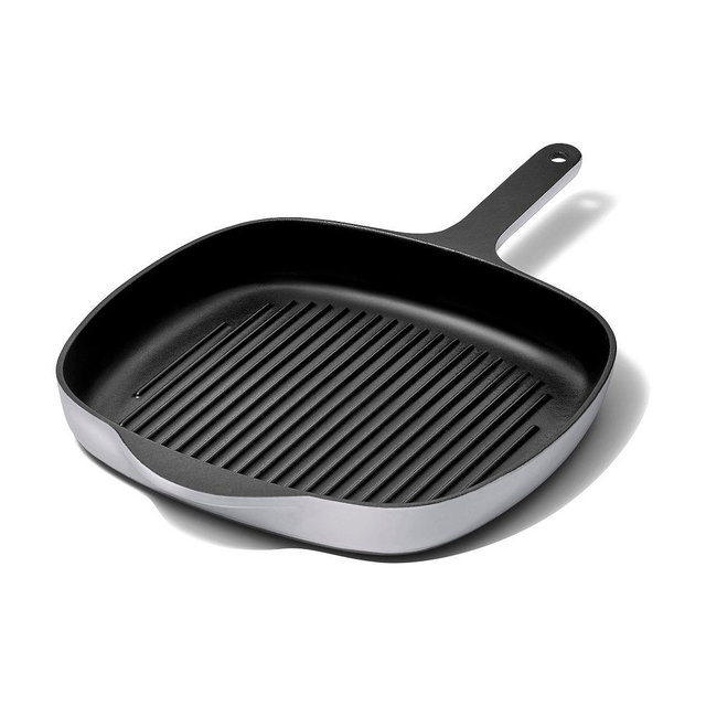 Caraway Enameled Cast Iron Grill Pan, 10.5in, Gray