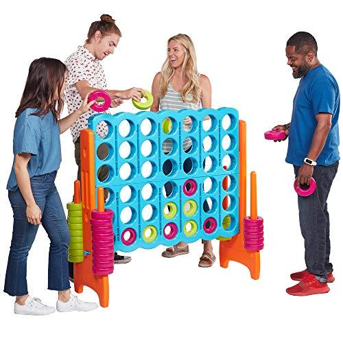 ECR4Kids Jumbo 4-to-Score Giant Game Set, Backyard Games for Kids, Jumbo Connect-All-4 Game Set, Indoor or Outdoor Game, Adult and Family Fun Game, Easy to Transport, 4 Feet Tall, Vibrant