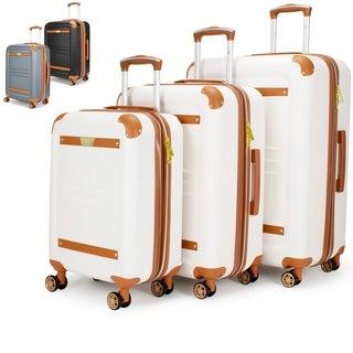 19V69 Italia Vintage Hard Expandable Spinner Luggage Set (3-Piece) - Black