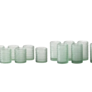 Jupiter by Fortessa DOF and Beverage Glass, Set of 12 in Light Green