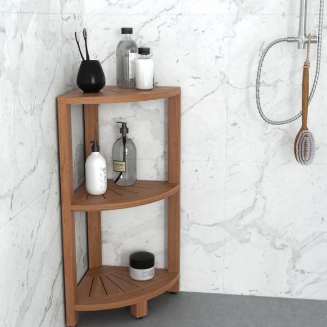 Kai™ Small 3-Tier Teak Corner Bath Shelf