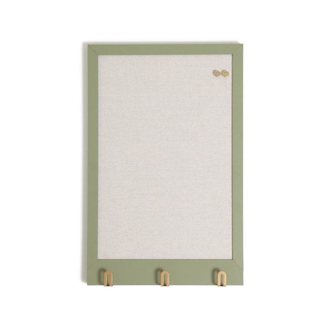 U Brands 11"x17" Modern Wall Organizer Center Linen Bulletin Forest Fog