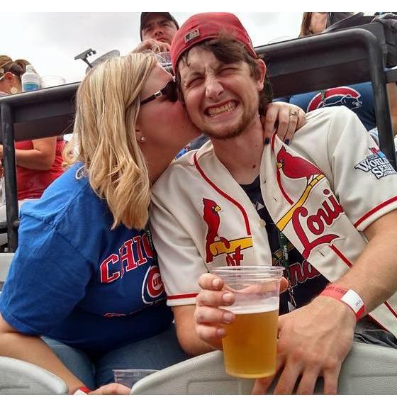 2016- Cubs vs. Cards game. Rooftop at Wrigley, taking advantage of 'all you can drink' :)