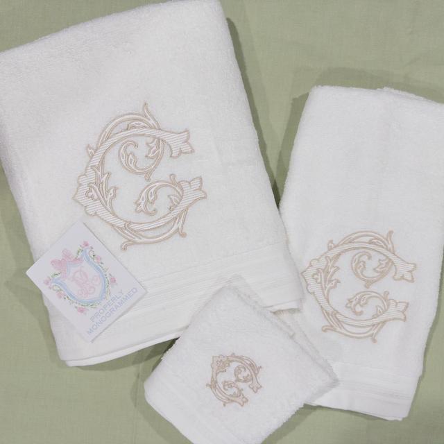 Monogrammed Towel or Set: Personalized Bath & Hand Towel, Bathroom Decoration