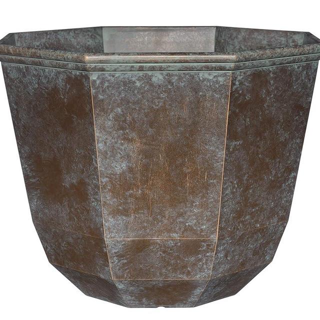 Classic Home and Garden Premiere Collection Planter, Shaina 15", Weathered Copper