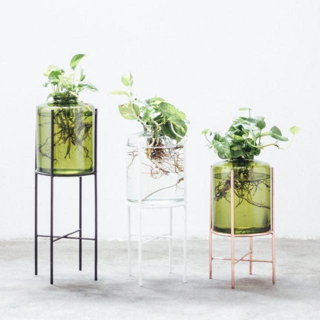 Florero Iris- 40 cm Bronze & Green Glass