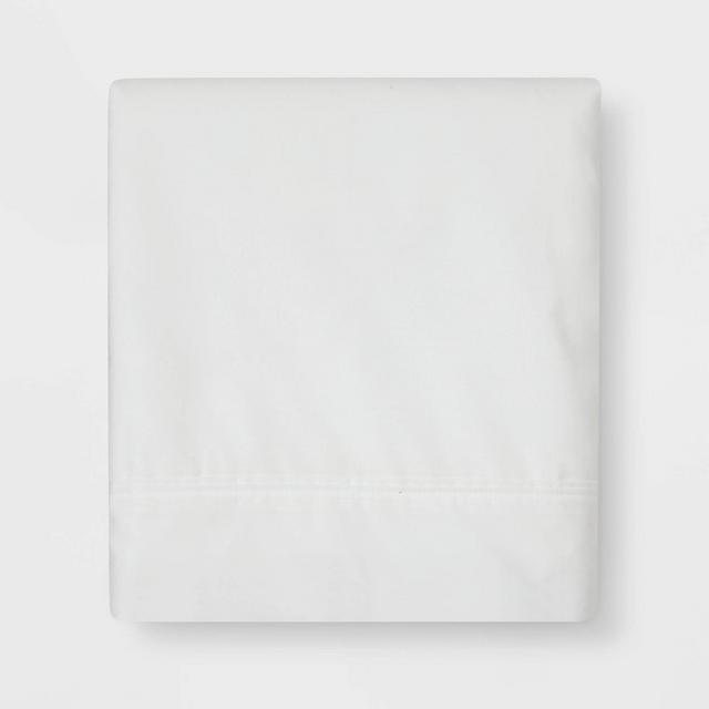 Ultra Soft Flat Sheet (Twin)White 300 Thread Count - Threshold™