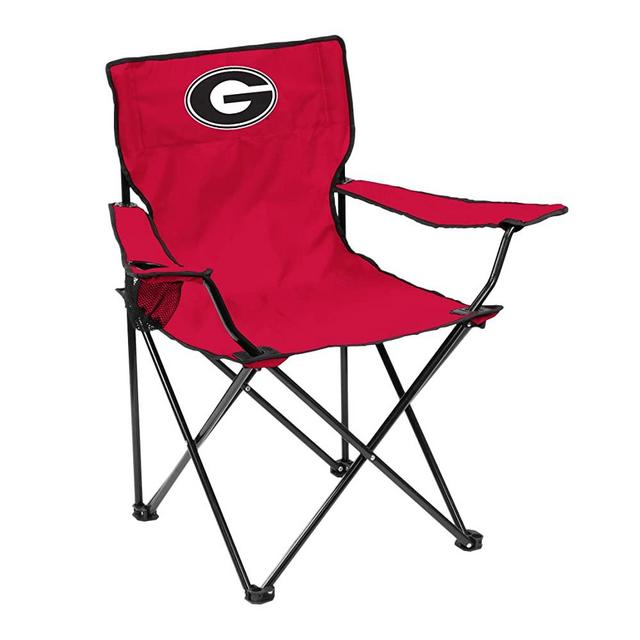 Logo Brands NCAA Georgia Bulldogs Adult Unisex Adult Quad Chair with Single Cup Holder, Red, One Size