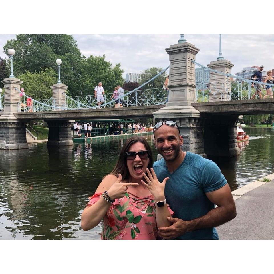 Engagement day! Although we are big Yankee fans, Jose proposed to me in Boston since it is one of our favorite cities! The happiest day of my  life!