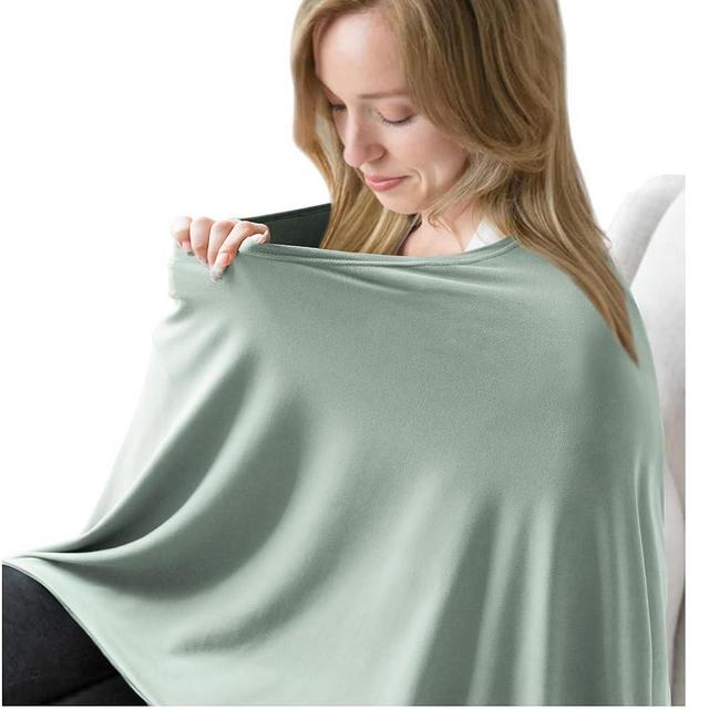 MairMore Nursing Covers for Breastfeeding, Breathable & Soft Privacy Feeding Covers 360 Degree Full Nursing Poncho for Baby and Mom with Removable Neckline (Green)