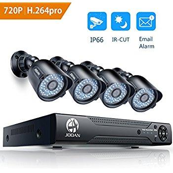 Security Camera System, 8 Channel 1080N DVR 4x720P HD-TVI Indoor/Outdoor IP66 Waterproof Bullet Cameras with IR Night Vision LEDs Home CCTV Video Surveillance Kits NO Hard Drive