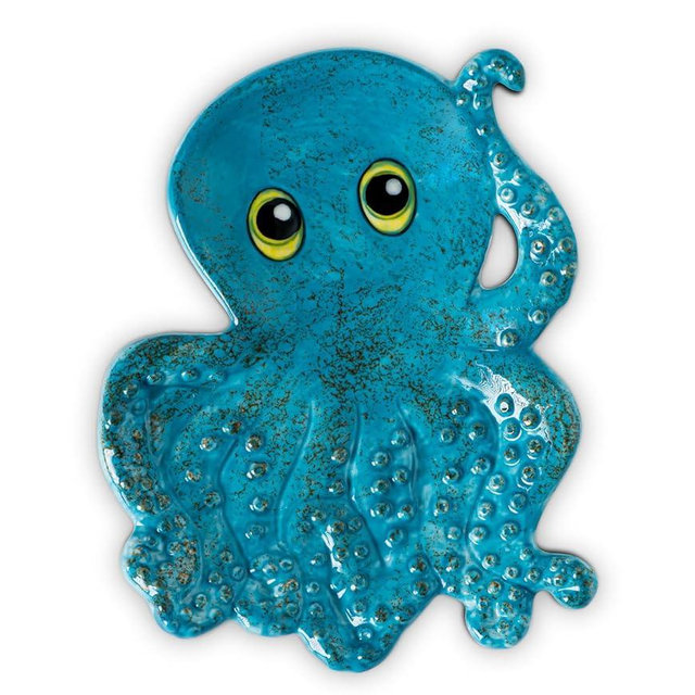 Octopus Spoon Rest For Stove Top Ceramic Spoon Rest For Kitchen Counter Cute Spoon Holder For Stove Blue Utensil Rest For Stove Top