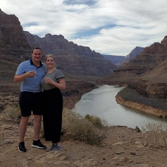 Drinking champagne on the floor of the Grand Canyon! One of the coolest things we have ever done!