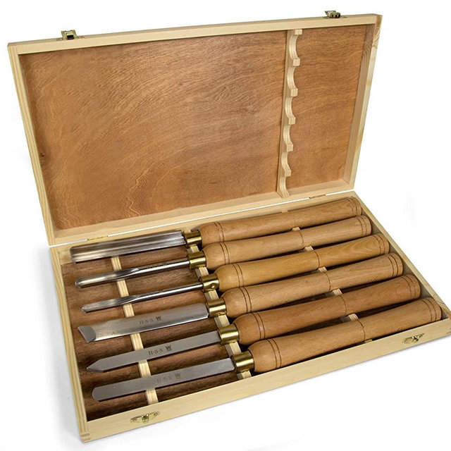 WEN CH11 6-Piece Artisan Chisel Set with 6-Inch High-Speed Steel Blades and 10-Inch England Beech Handles