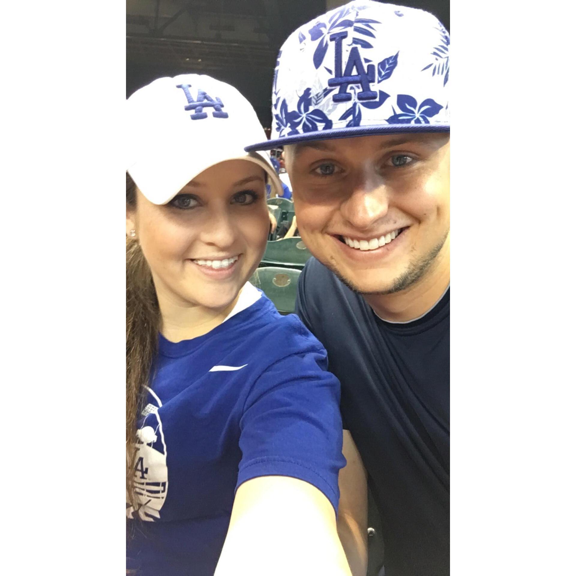 When Mark decided to become a Dodger fan at a game in Arizona!