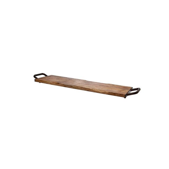 Godinger Wood Tray With Metal Handle