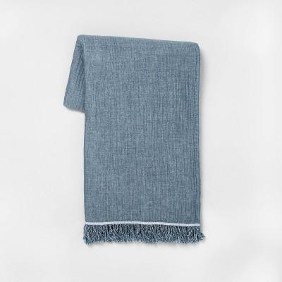 Solid Gauze Throw Blanket Blue - Hearth & Hand™ with Magnolia