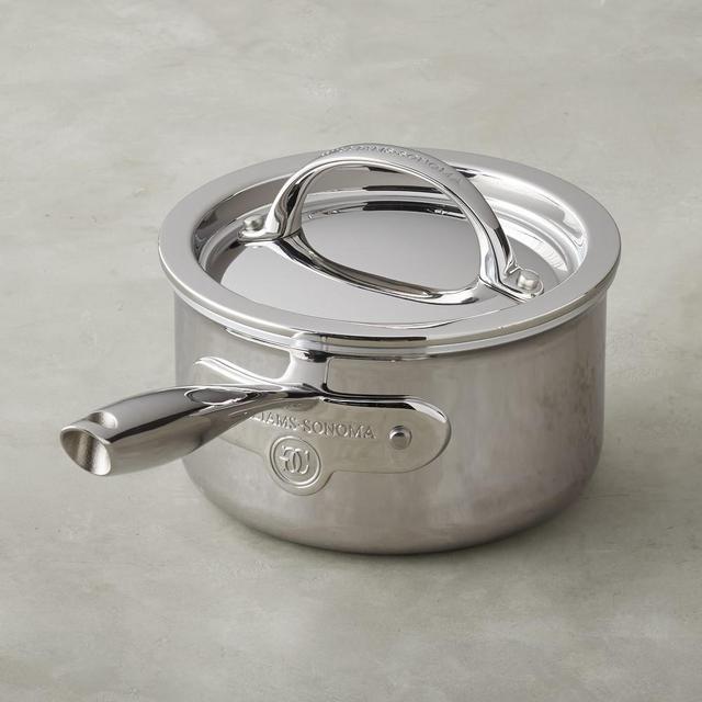 Williams Sonoma Thermo-Clad Stainless Steel Sauce Pan with Lid, 1 1/2-Qt.