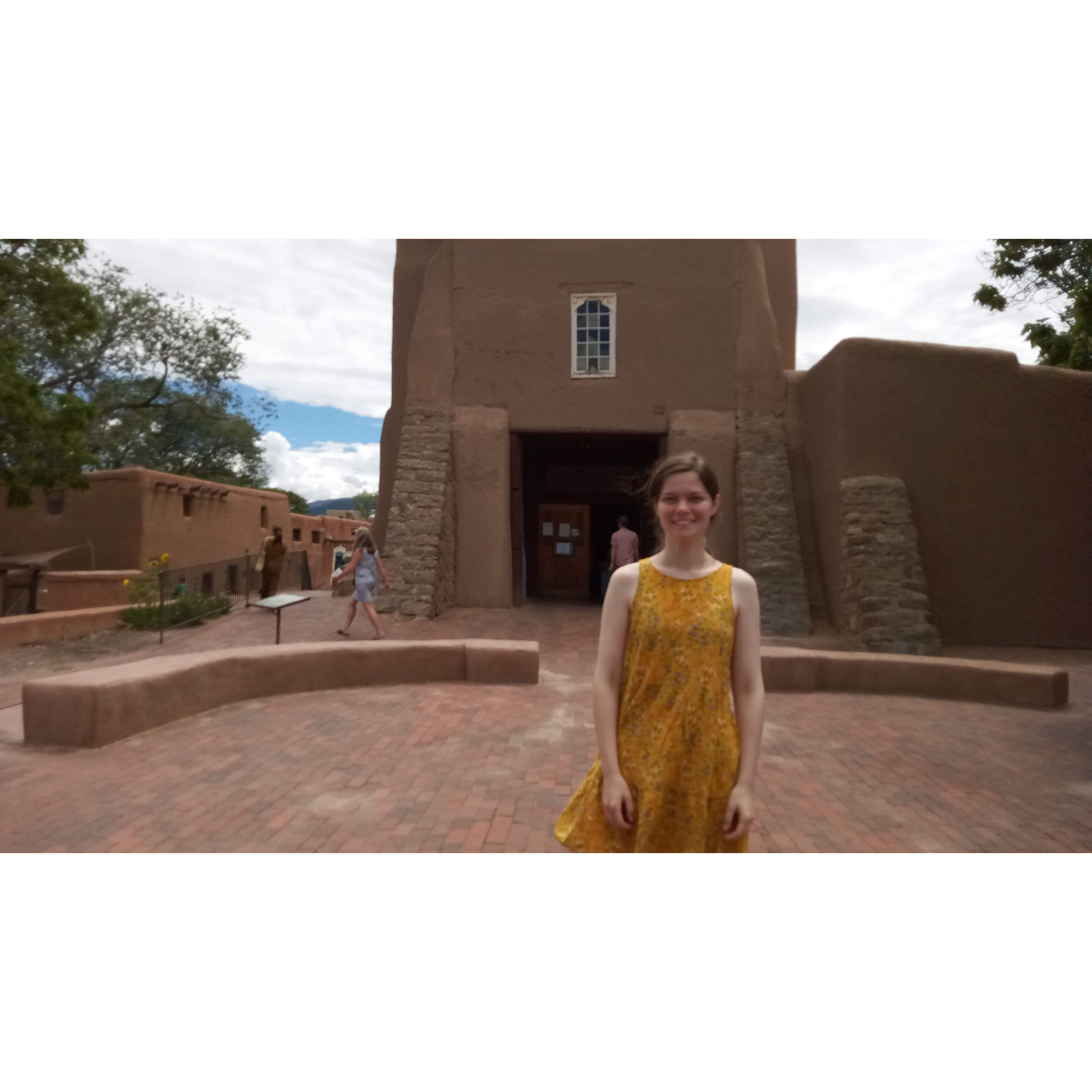 Visiting the oldest church in Santa Fe, NM